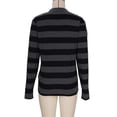 thumbnail image 5 of Womens Teen Girls Striped Long Sleeve Tops 2026 Trendy Color Block Crew Neck Oversized Tops Loose Pullover y2K Shirt, 5 of 8