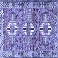 thumbnail image 1 of Ahgly Company Machine Washable Indoor Square Persian Blue Traditional Area Rugs, 5' Square, 1 of 4