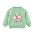 thumbnail image 3 of Toddler Girls Sweatshirt Cotton Crew Neck Bow Graphic Fall Winter Pullover, 3 of 5