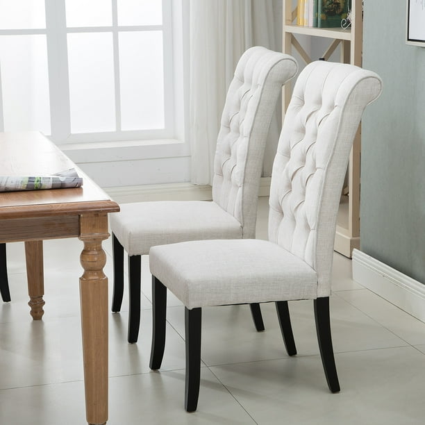 Kitchen Dine Chair Set Of 2 Tufted, Fabric Dining Chairs Set Of 2