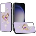 thumbnail image 2 of For Samsung Galaxy s24 SPLENDID Diamond Glitter Ornaments Engraving Case Cover - Garden Butterflies Purple, 2 of 3