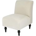 thumbnail image 1 of Armless Accent Slipper Chair Cover Slipcover,Stretch Spandex Removable Jacquard Fabric Non-Slip Silp Cover for Accent Chair Without Arms Furniture Protector for Living Dining Room(Beige, 1), 1 of 7