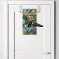 thumbnail image 2 of Tropical Hanging Pocket Organizer, Formation of Flamingos and Hawaiian Plants and Flowers, Printed Polyester Storage Bag with Pockets, 9" x 16", Pale Sky Blue Fern Green, 2 of 2