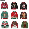 thumbnail image 2 of Suéter navideño feo para hombre y mujer, suéter navideño de manga larga con cuello redondo y estampado divertido en 3D, jerséis, tops, sudadera navideña, 2 of 5