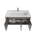 thumbnail image 3 of Ashombyw 40'' Bathroom Vanity with Sink, Wall Mounted Bathroom Vanity Set, Floating Vanity with Three Soft-Close Doors, Faucet, Gray, 3 of 6