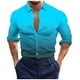 thumbnail image 1 of Blusa y camisa de manga larga con cuello vuelto para hombre, estilo casual, a la moda, con botones estampados, blusa de manga larga con cuello vuelto, camisetas de poliéster para hombre, 1 of 4