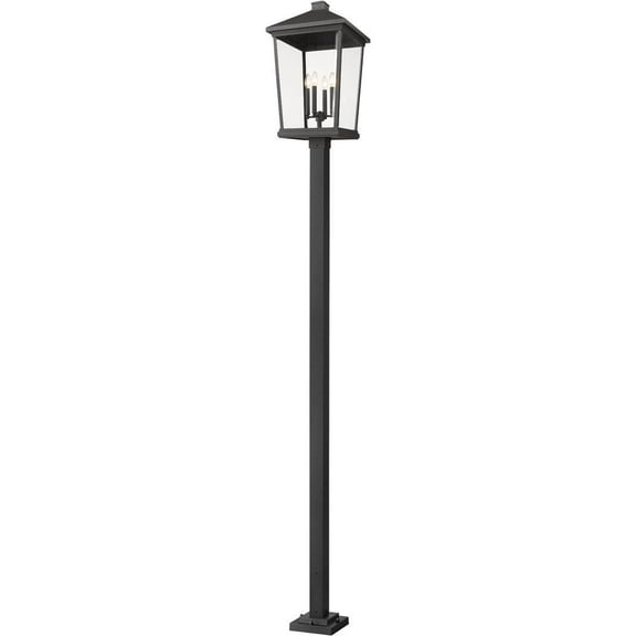 4 Light Outdoor Post Mounted Fixture In Transitional Style-124.5 Inches Tall And 16 Inches Wide Z-Lite 568Phxxls-536P-Bk