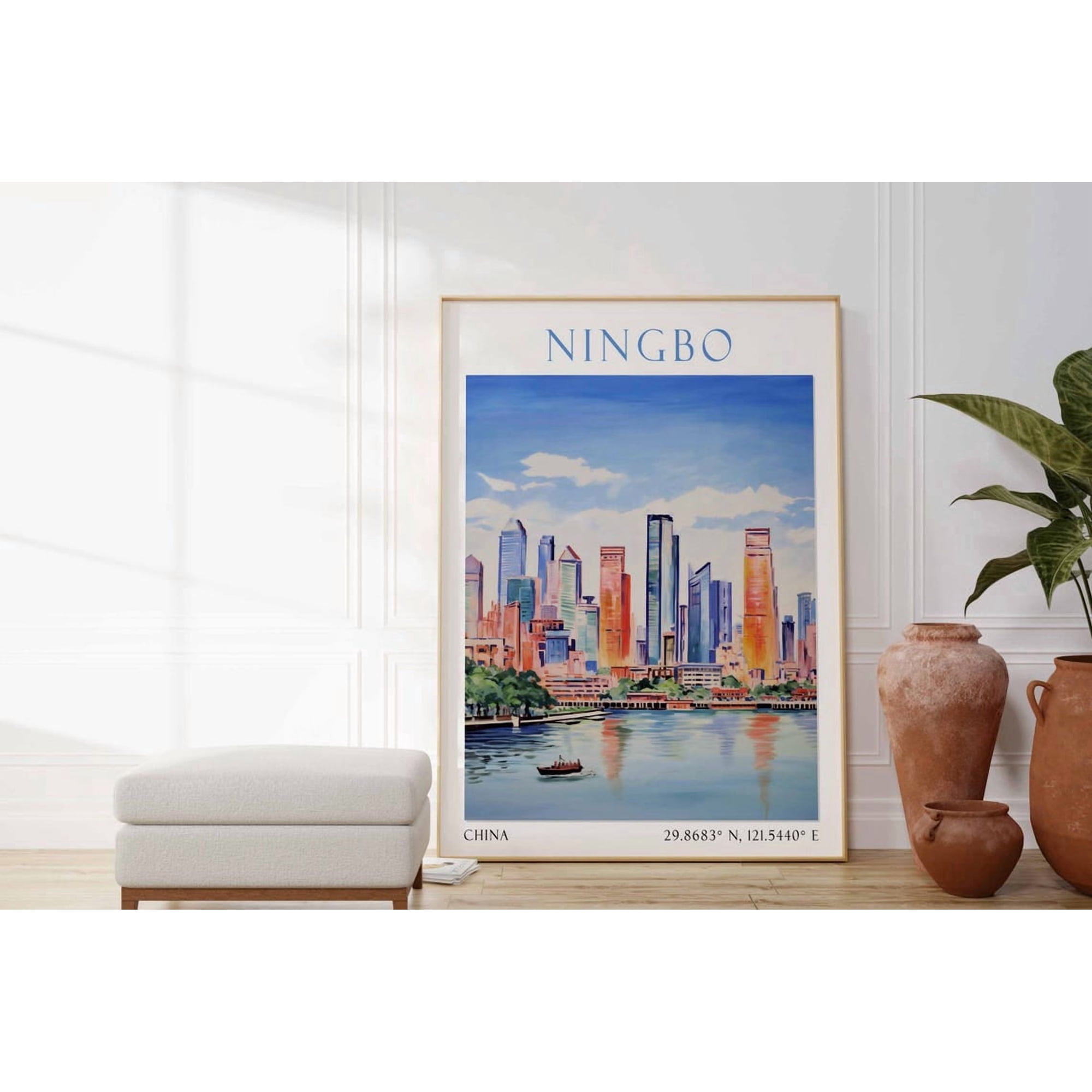 Ningbo China Travel Poster For Modern City Home Decor