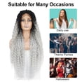 thumbnail image 6 of Unique Bargains Lace Front Wigs Long Water Wave for Women Gray, 6 of 7
