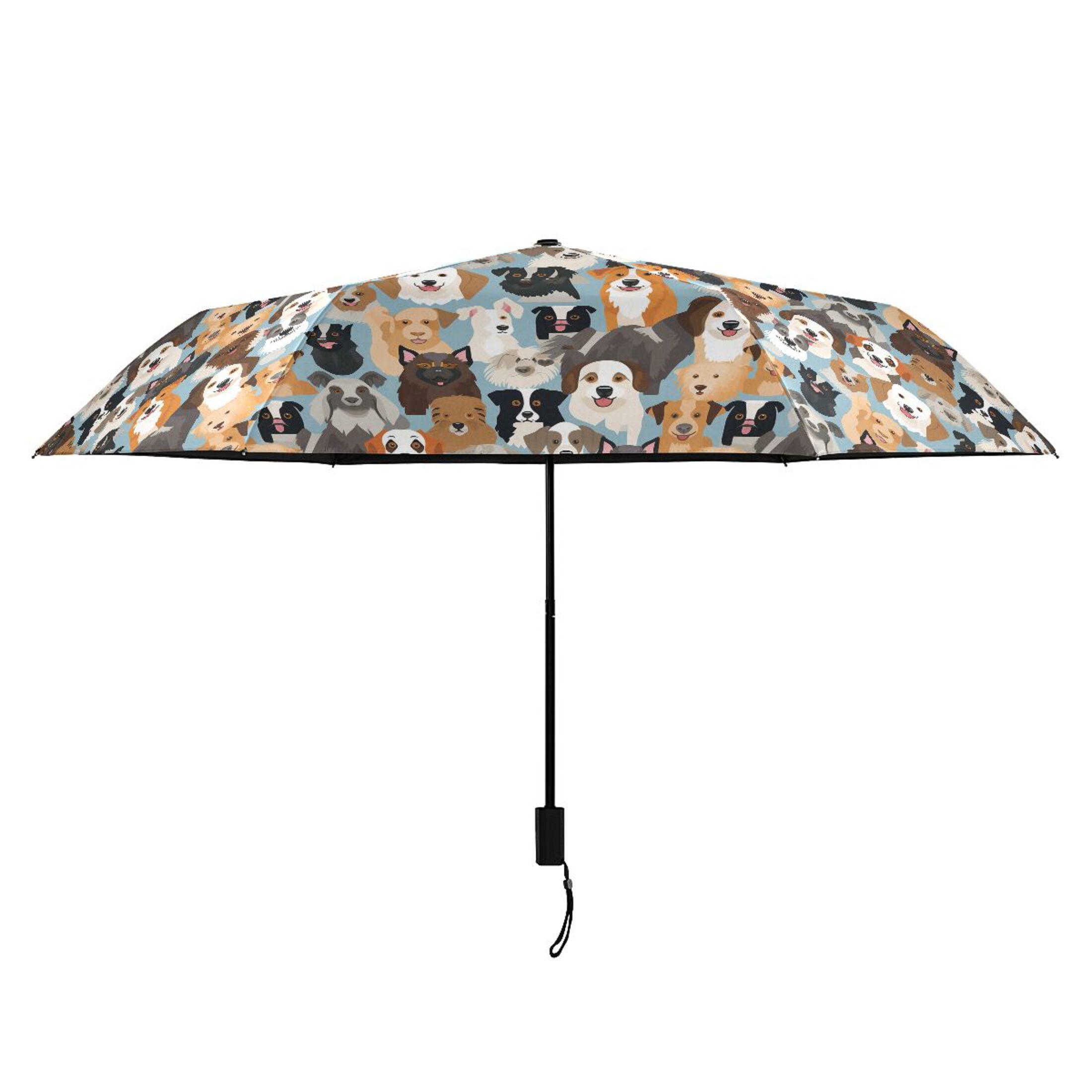Various Expressive Dogs Compact Sun Umbrella Windproof Travel Umbrellas for Rain Strong Portable UV Protection
