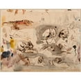 thumbnail image 3 of Eugène Delacroix 24x20 Black Modern Framed Museum Art Print Titled - Sketches of Tigers and Men in 16th Century Costume (1828-29), 3 of 5