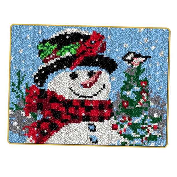 Kit de alfombra navideña con gancho para adultos, DIY, sastrería, multicolor, muñeco de nieve, Navidad Bufanda muñeco de nieve