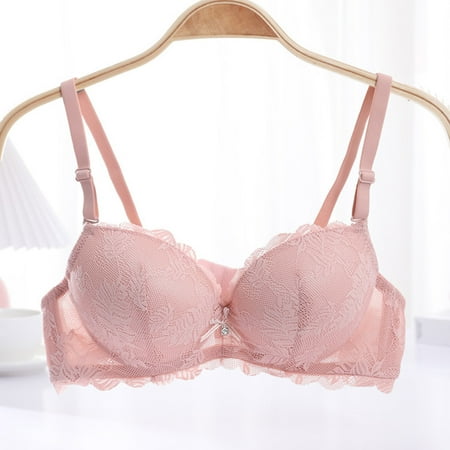 LLYWEY Front Close Wire-Free Bra on Sale No Show Bras Women Ladies T-Shirt Bra Style-1222 Women s Plus Soft Cup Bra Feature Adult Female T-Shirt Sports Bras Gray 34B