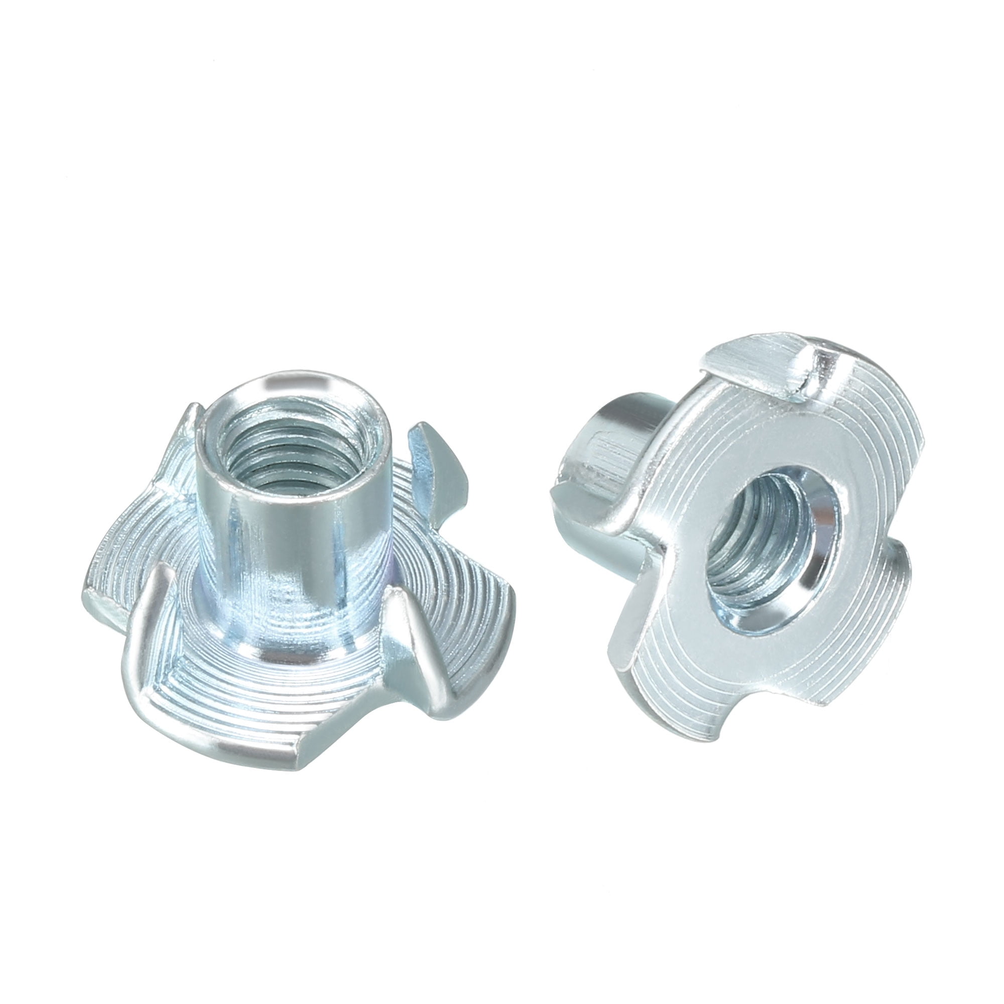 Set of 50 4 Pronged Zinc Plated Steel T-Nut for Rock Climbing Holds Wood Parts 