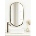 thumbnail image 7 of Kate and Laurel McLean Modern Metal Framed Oblong Hexagon Wall Mirror, 20 x 36, Antique Gold, Decorative and Vibrant Geometric Mirror with Rounded Corners for Contemporary Wall Decor, 7 of 7