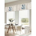 thumbnail image 5 of 2 Pack Blue Anchor Valance for Window Watercolor Hope Anchors The Soul Linen Texture Kitchen Valance Rod Pocket Short Curtain Topper Decorative Window Treatment for Living Room Bedroom 42"x12", 5 of 9