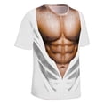 thumbnail image 5 of Herrnalise Gift For Men Men's Fashion Muscular Man Print Fashion Fitness Round Neck Short Sleeve T-Shirt under $10, 5 of 5