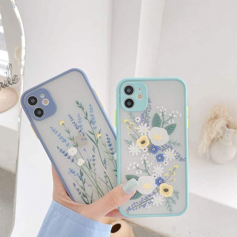 Ownest Compatible for iPhone Xs Max Case for Clear Frosted PC Back Flowers  Pattern 3D Floral Girls Woman and Soft TPU Bumper Protective Silicone Slim
