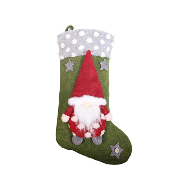 Billuyoard Calcetín de Navidad Prop Interesante Decoración Colgante Patrón de Gnomo Bolsa de Regalo de Navidad Festival Adorno Paquete de Dulces Bolsa Kits de decoración para fiestas Gnomo rojo Billuyoard HA069756-01