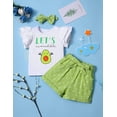 thumbnail image 2 of Toddler Girl Clothes Summer Girls Clothing Sets Girl Stuff T-shirt Shorts Headband 3pcs Sets Gifts 6-12 Months, 2 of 7