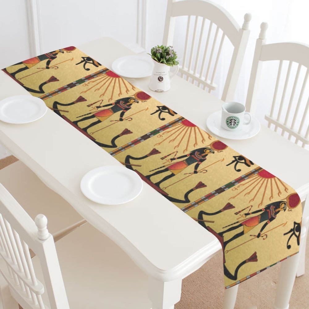 MYPOP Ancient African Egypt Table Runner Home Decor 14x72 Inch,Vintage