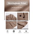 thumbnail image 5 of Women Herringbone Mid‑Length Wool Blend Coat Lapel Double Breasted Overcoat, 5 of 6
