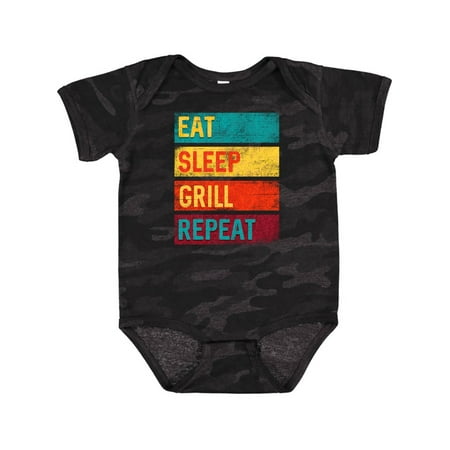 

Inktastic BBQ Grilling Eat Sleep Grill Repeat Gift Baby Boy or Baby Girl Bodysuit