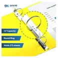 thumbnail image 2 of Premium Economy 6-Pack 3-Ring Binders for School or Office, Round-Ring Binders, 1.5 Inch, Yellow, 2 of 7