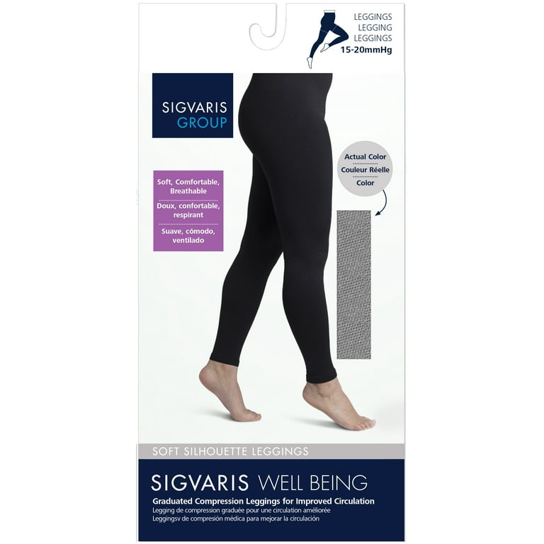 Sigvaris 170 Soft Silhouette Leggings - 15-20 mmHg Black C 170LC99 : :  Health & Personal Care