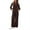 Brown, variant on 2 Piece Outfits Womens Long Sleeve Crewneck Tops & Wide Leg Pants Set Casual Tracksuits With Pockets
