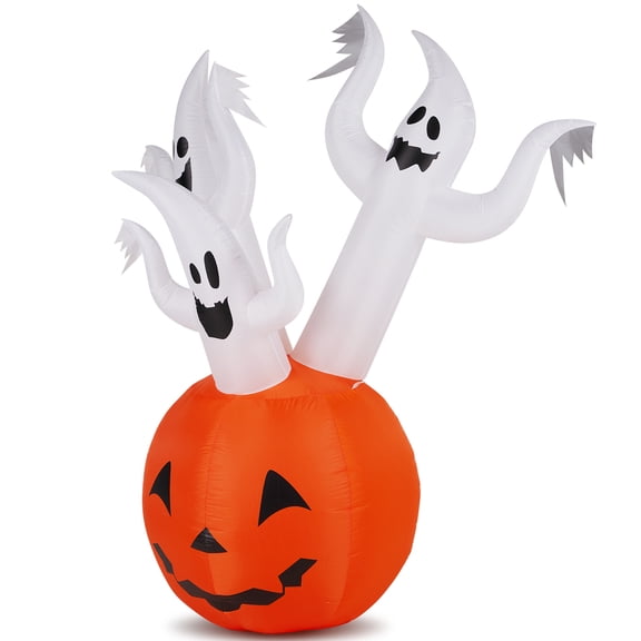 Zimtown 6 FT Halloween Inflatables Pumpkin Ghost Outdoor Halloween Decoration