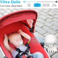 thumbnail image 5 of Clip on Stroller Fan, USB Rechargeable Battery Operated Portable Table Desk Fan for Travel Office, White, 5 of 5