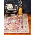 thumbnail image 1 of Unique Loom Austin Collection Over-Dyed Traditional Vintage Abstract Area Rug, 9 x 12 Feet, Red/Beige, 1 of 5