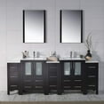 thumbnail image 2 of Blossom 84" Bathroom Vanity | Espresso | Solid Wood | Double Ceramic Sink | 3 Side Cabinets | Freestanding, 2 of 8