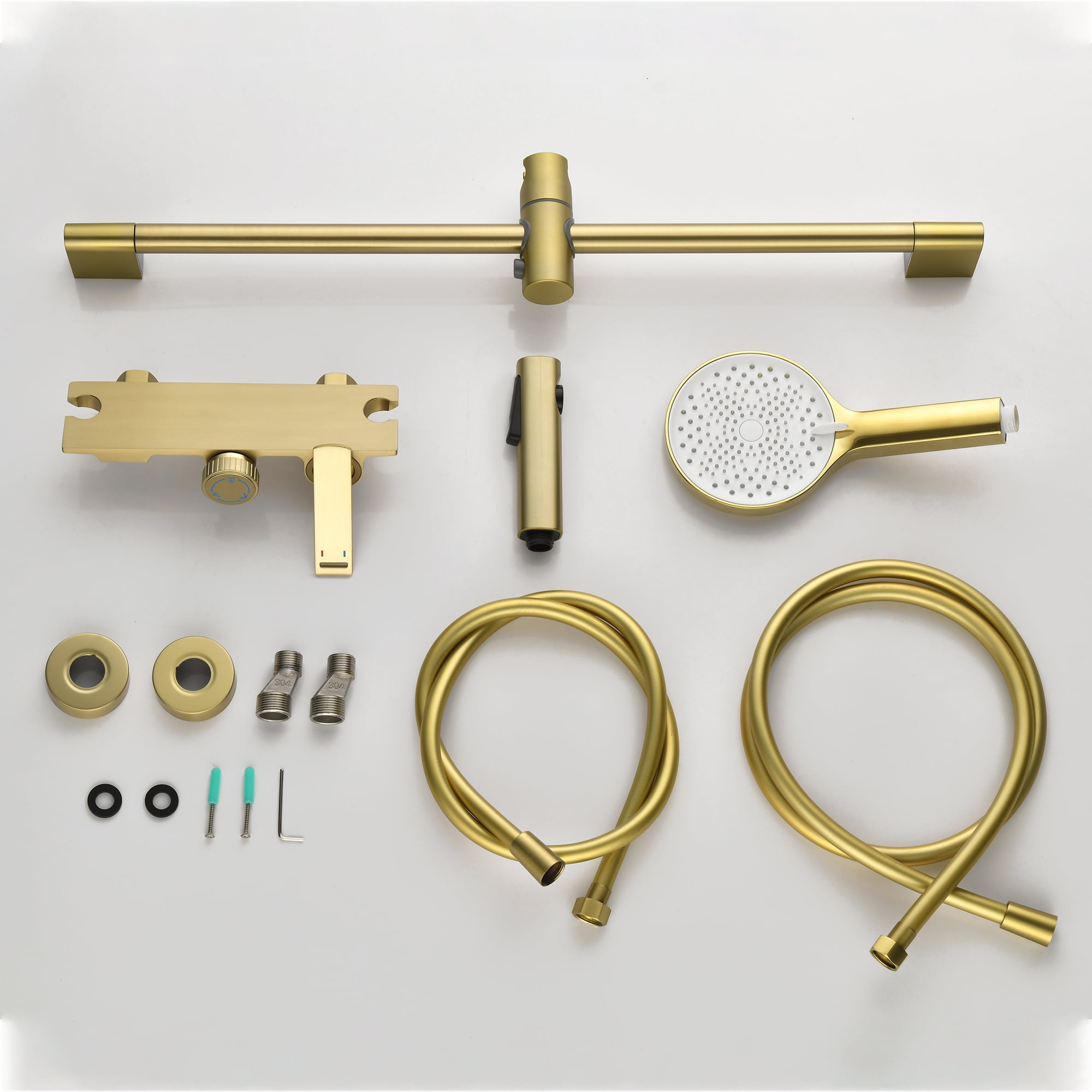 Wall Mounted Bathroom Bathtub Faucet with Hand Shower and Gun Spray