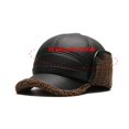 thumbnail image 2 of PU Leather Winter Hat for Elderly Men, Windproof Thickened Lining, Ear Protection & Duckbill Design, 2 of 7