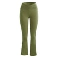 thumbnail image 5 of Fanxing Workout Leggings for Women, Tummy Control Compression Workout Gym Yoga Pants High Waist Mini Flared Yoga Legging Pant Deals for Days Green,S, 5 of 5