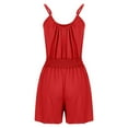 thumbnail image 6 of Diufon Plus Size Womens Shorts Bodysuits Round Neck Sleeveless Rompers Waisted Jumpsuits with Pockets, 6 of 7