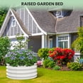 thumbnail image 2 of 2-Pack 2x2x1FT Round Galvanized Raised Garden Beds – Bottomless Metal Planter Boxes for Vegetables, Flowers & Herbs, Rust-Resistant, Tool-Free Assembly – Light Beige, 2 of 8