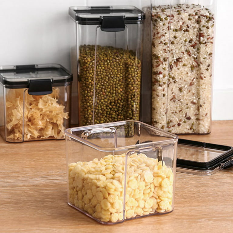 Ludlz Canisters for Kitchen Counter, Airtight Canisters, Food Storage Containers with Lids,Moisture-proof Stackable Transparent Sealed Food Storage