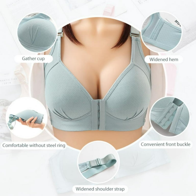 Lingerie for Women Soft Front Button Closure Underwear Push up Bra Padded  Adjustable Shoulder Straps Brassiere Plus Size