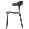 thumbnail image 3 of Chaise de Salle à Manger Extérieure en Plastique Moderne avec Dossier Ouvert en Forme de U, Gris, 3 of 7
