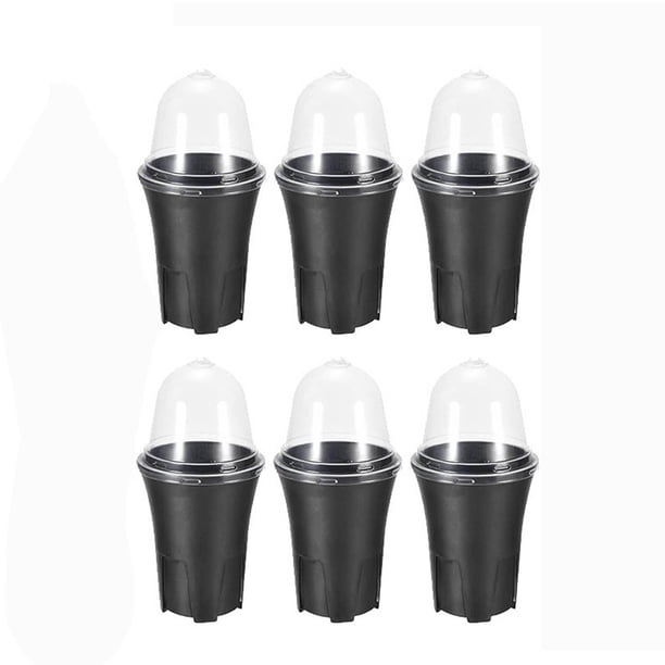 Juego de 6 macetas de plástico para vivero, ideales para macetas pequeñas con orificios de drenaje, perfectas para iniciar el cultivo de esquejes y trasplantar. Altura: 23,8 cm (9,39 pulgadas).