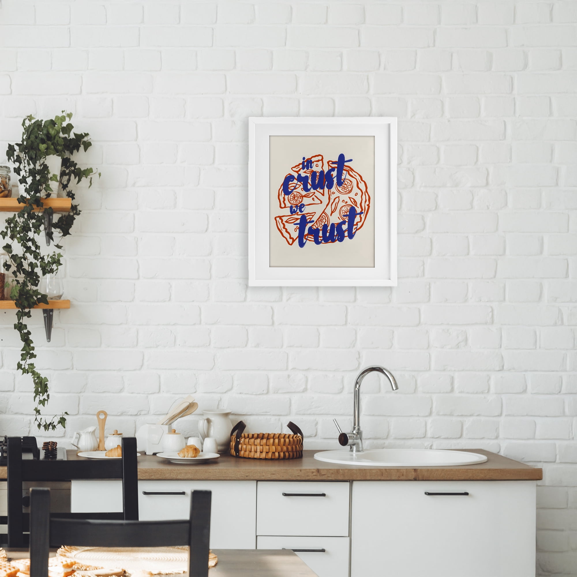 Stupell Industries In Crust We Trust Pizza White Framed Print Under Glass, design by The Prints Vibe