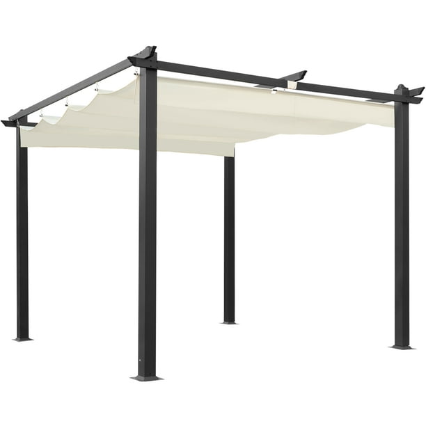 Voorspellen Geschatte anker AVAWING 10FT x 10FT Pergola for Outdoor,Patio Retractable Pergola Canopy  Aluminum Frame Metal Pergola for Yard (Beige) - Walmart.com