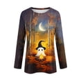 thumbnail image 6 of ZHYou Halloween Printed Tops for Women Casual Long Sleeves Crewneck Loose Fit Pullover Cute Shirts,Multicolor,Size 2XL, 6 of 8