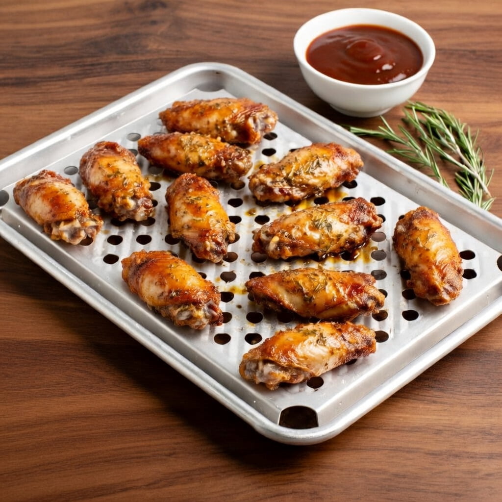 Quarter Sheet Pan with Cooling Rack Set, 2-Piece Aluminum Baking Pan and Perforated Rack for Cookies, Baking, Roasting and Cooling, 12.9"L x 9.6"W x 1.1"H