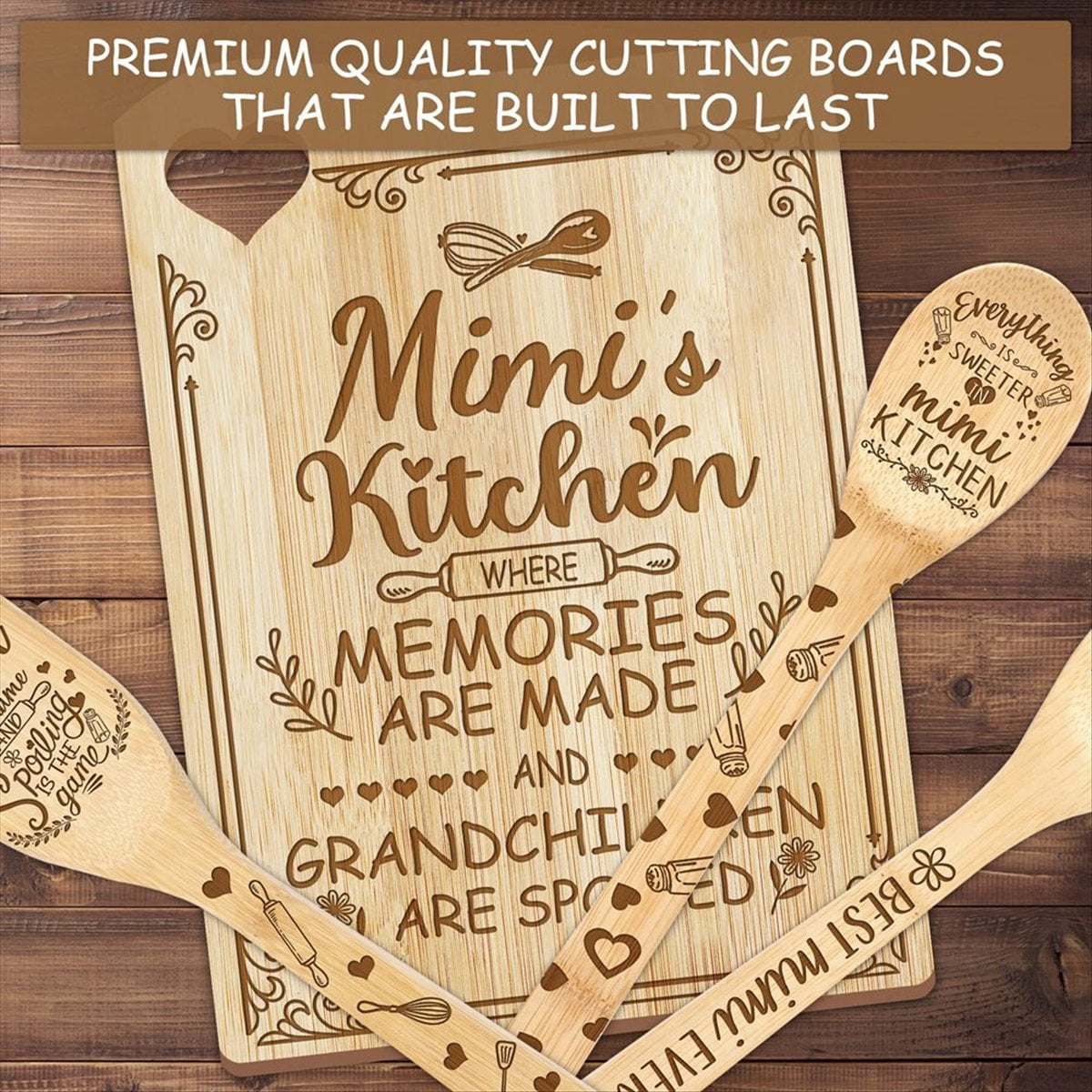 Bamboo Cutting Board Mother'S Day Gift for Cutting Board,Cooking Board(Mimi) bamboo Photo Color