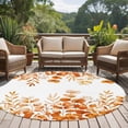 thumbnail image 5 of Orange Eucalyptus Leaves 6ft Round Rugs, Watercolor Spring Summer Botanical Washable Non-Slip Area Rugs for Living Room Bedroom Kitchen, Low Pile Dining Room Kicthen Circle Carpet, Indoor Floor Rug, 5 of 9