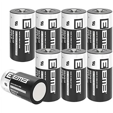 EEMB 8Pack ER34615 D Cell Batteries 3.6V Lithium Battery 19Ah Li-SOCL₂ Non-Rechargeable Battery LS-33600 SB-D02 XL-205F for CNC Machine Tool, Injection Molding Machine,Printing Machine,Meter,Clock
